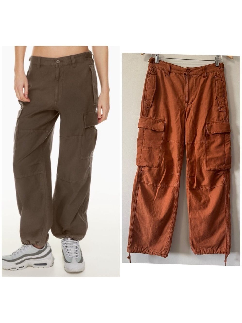 Aritzia TNA Supply Cargo Jeans in Burnt Orange SZ 2